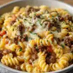 Loaded Cheeseburger Alfredo Pasta Recipe