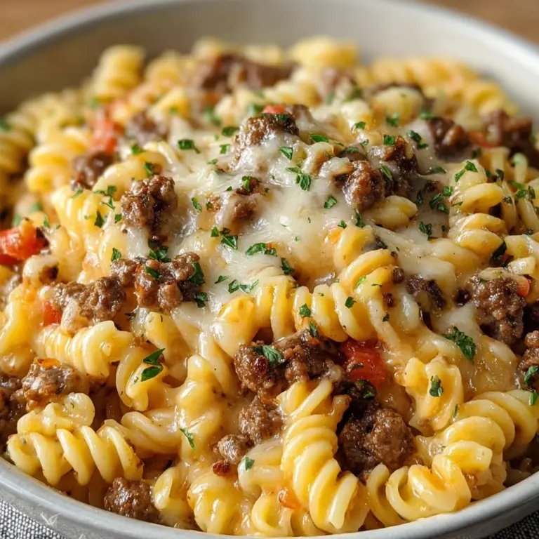 Loaded Cheeseburger Alfredo Pasta Recipe