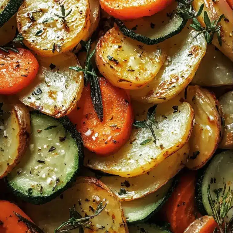 Garlic Herb Roasted Potatoes, Carrots, and Zucchini Recipe