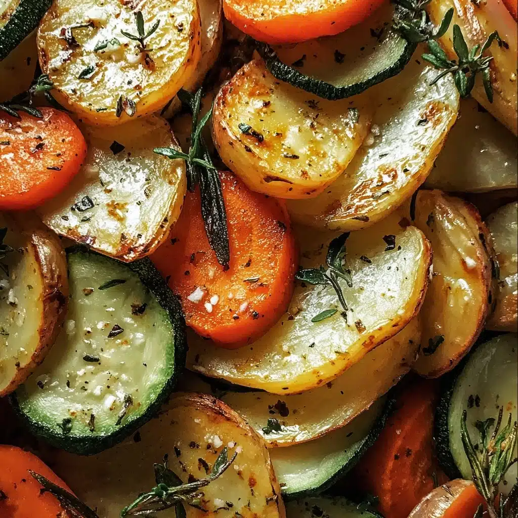 Garlic Herb Roasted Potatoes, Carrots, and Zucchini Recipe - Recipe Image