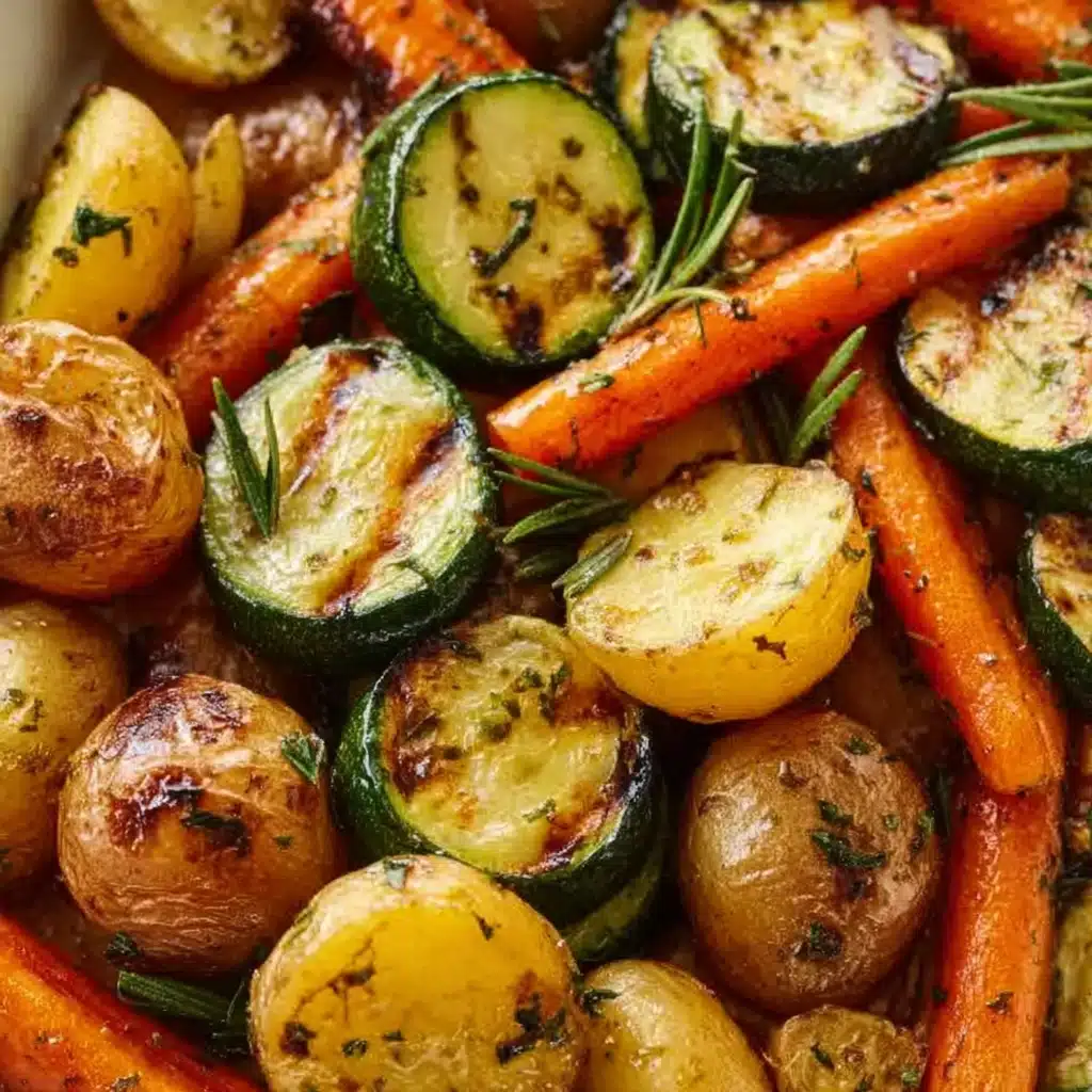 Garlic Herb Roasted Potatoes, Carrots, and Zucchini Recipe - Recipe Image