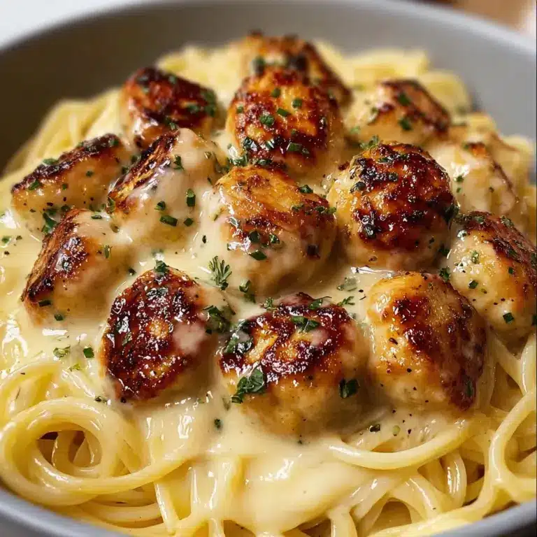 Plate the pasta and top with garlic butter chicken bites Recipe