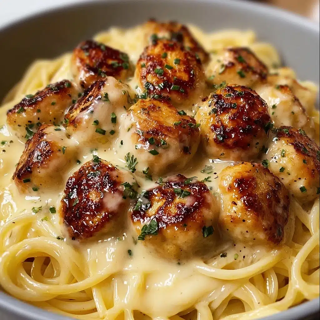 Plate the pasta and top with garlic butter chicken bites Recipe