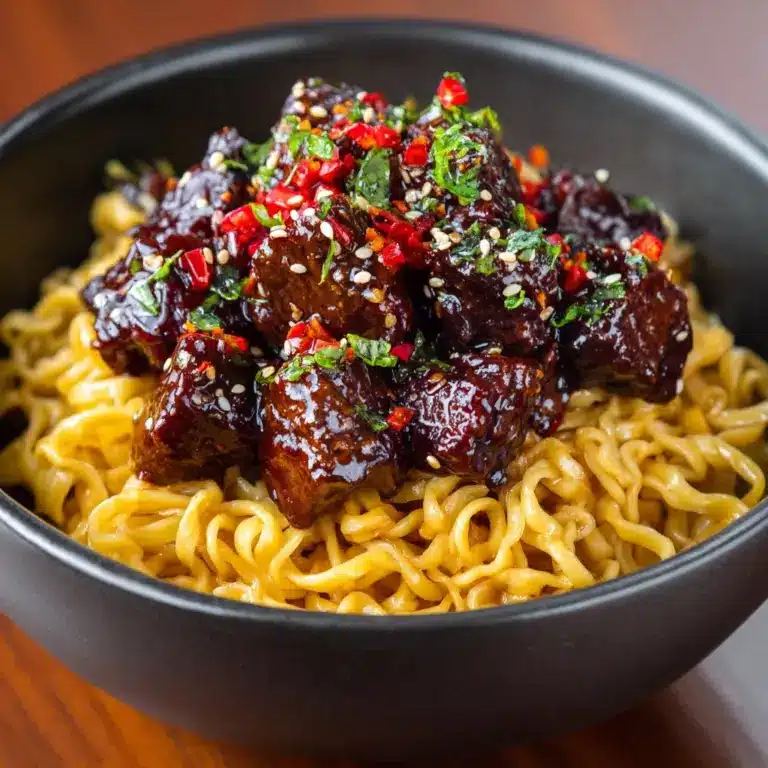 Sweet and Spicy Garlic Steak Pasta Recipe