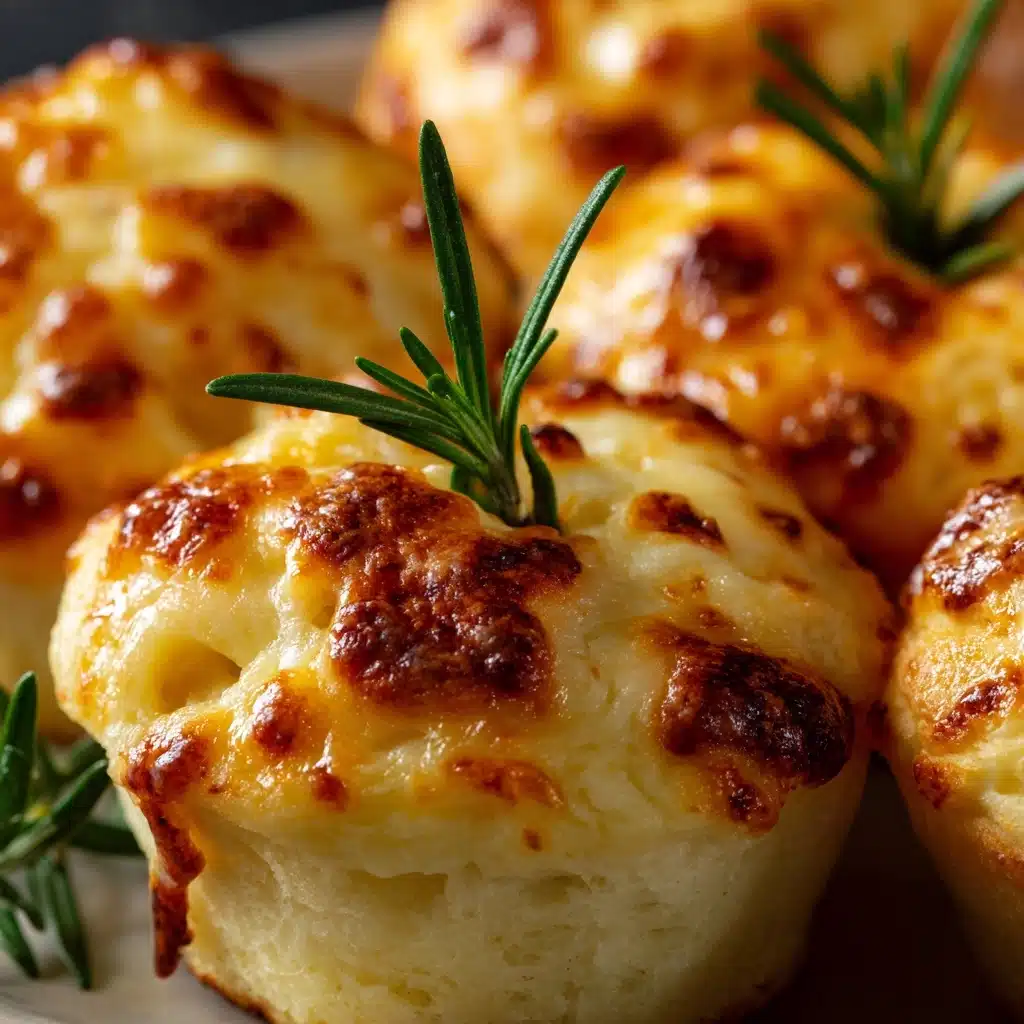 Golden Crust Garlic Rosemary Focaccia Muffins Recipe