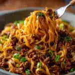 Mongolian Ground Beef Noodles Recipe