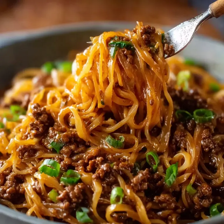 Mongolian Ground Beef Noodles Recipe