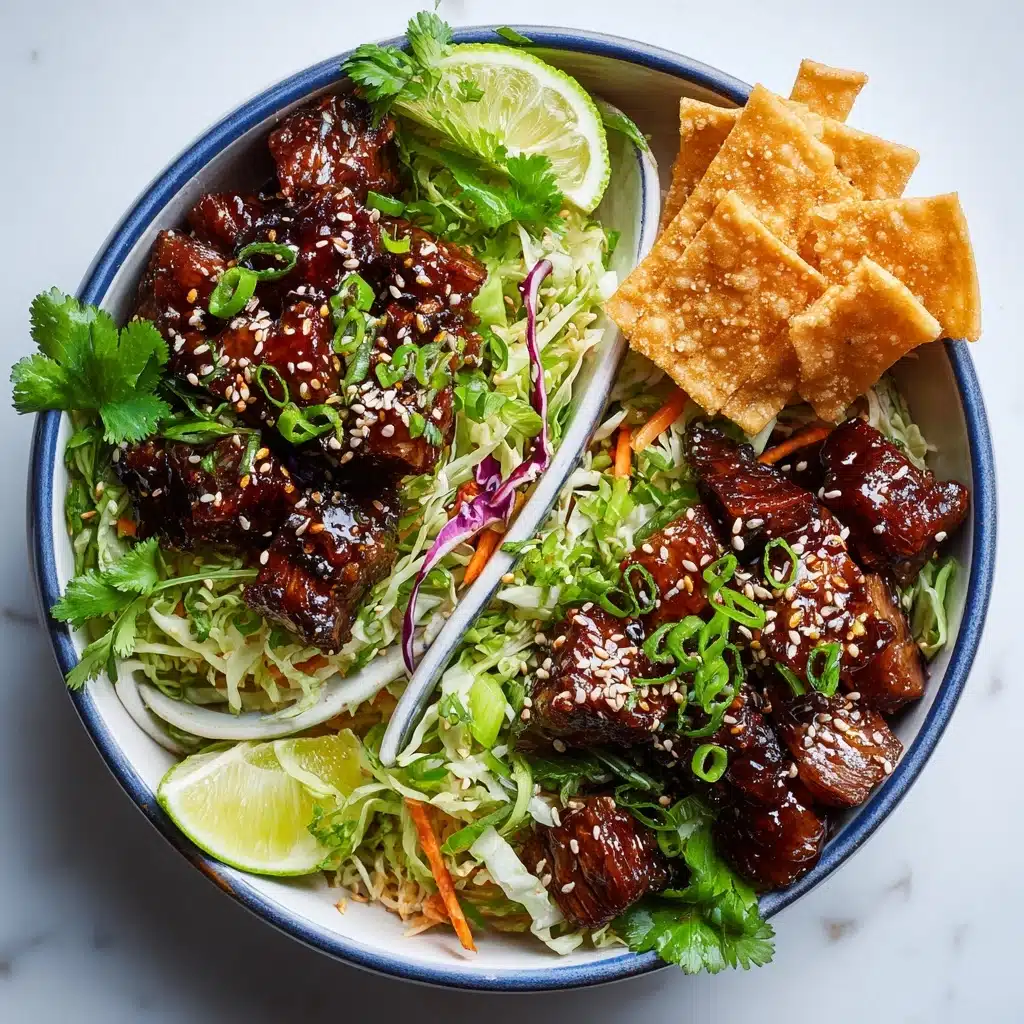Teriyaki Chicken Wonton Taco Bowls (Air Fryer Recipe!) Recipe
