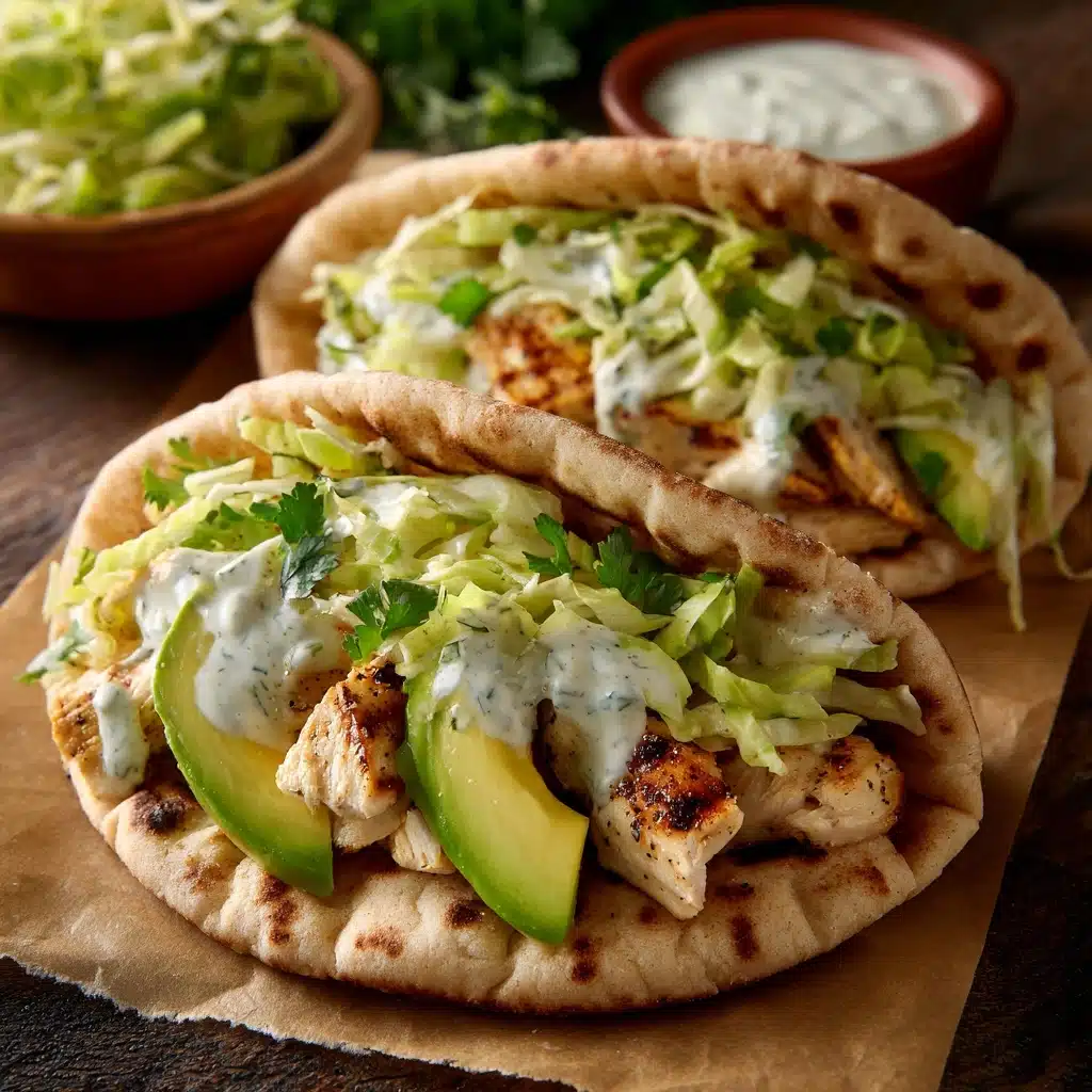 Sheet Pan Chicken Pitas with Herby Ranch Slaw Recipe