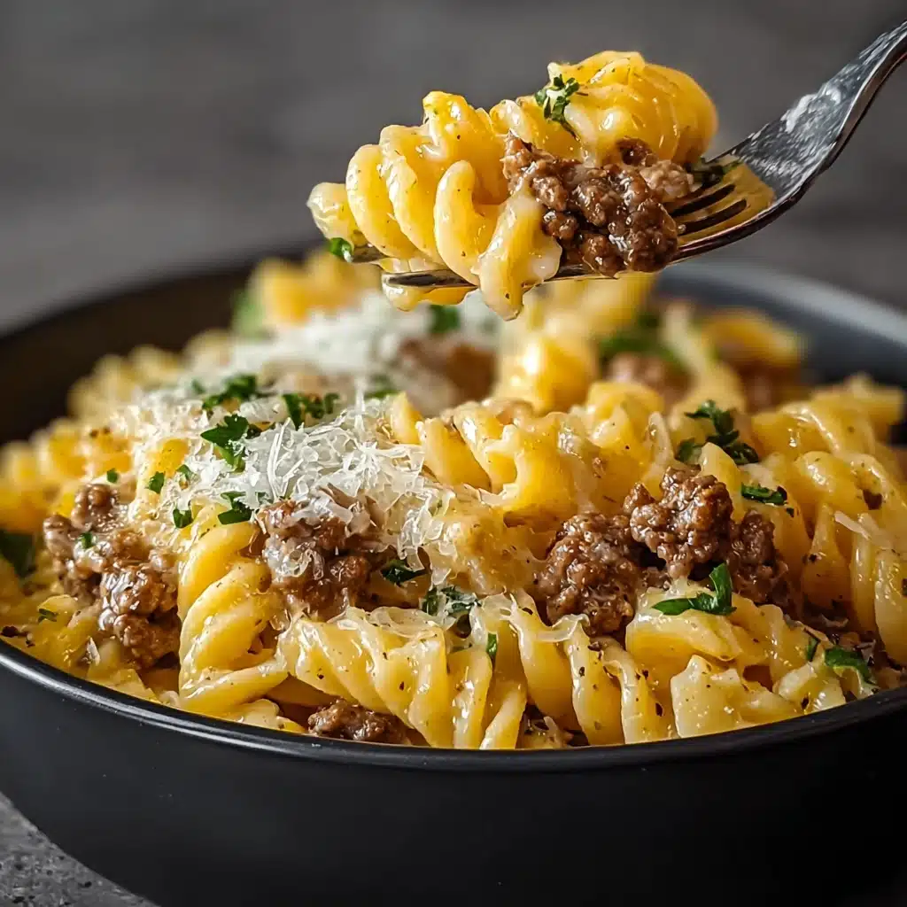 One-Pot Beef and Cheddar Ranch Pasta Recipe - Recipe Image
