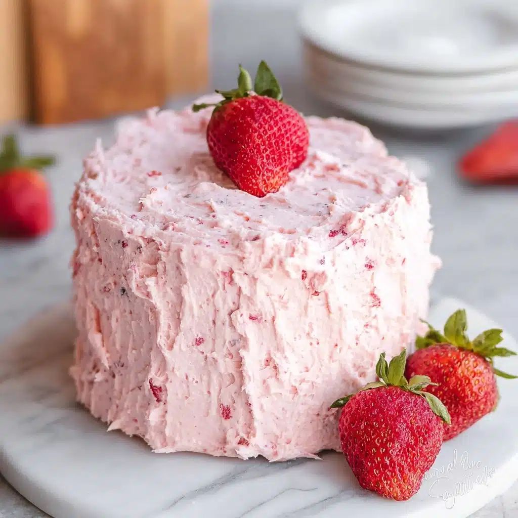 Fresh Strawberry Cake With Strawberry Buttercream Recipe - Recipe Image