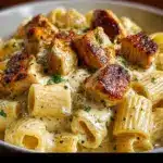 Creamy Garlic Butter Chicken and Rigatoni in Parmesan Sauce Recipe