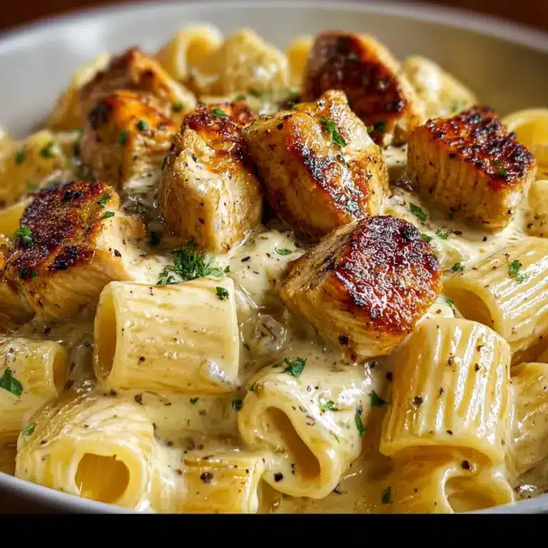Creamy Garlic Butter Chicken and Rigatoni in Parmesan Sauce Recipe