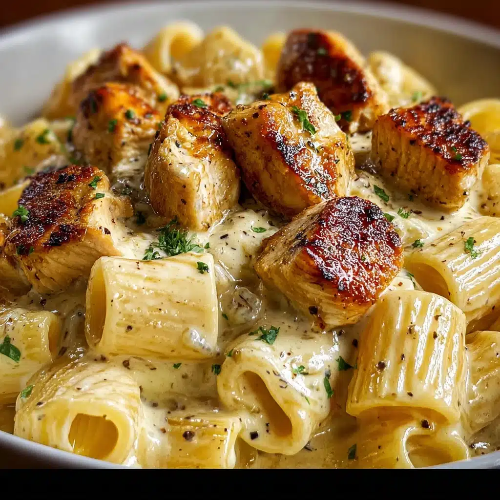 Creamy Garlic Butter Chicken and Rigatoni in Parmesan Sauce Recipe