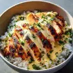 Chicken & Rice Bowls with Creamy Garlic Sauce Recipe