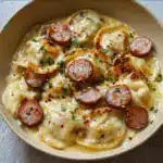 Crockpot Pierogi Casserole with Kielbasa Recipe