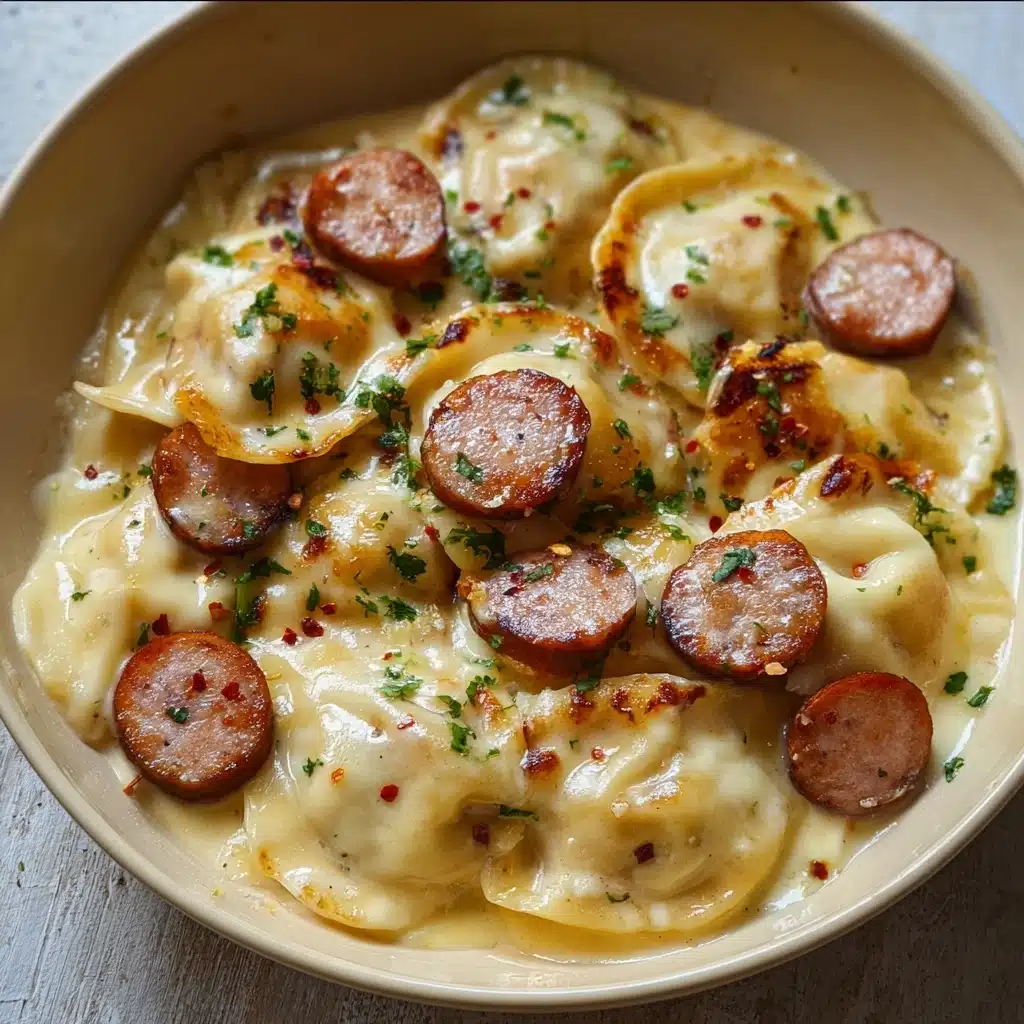Crockpot Pierogi Casserole with Kielbasa Recipe