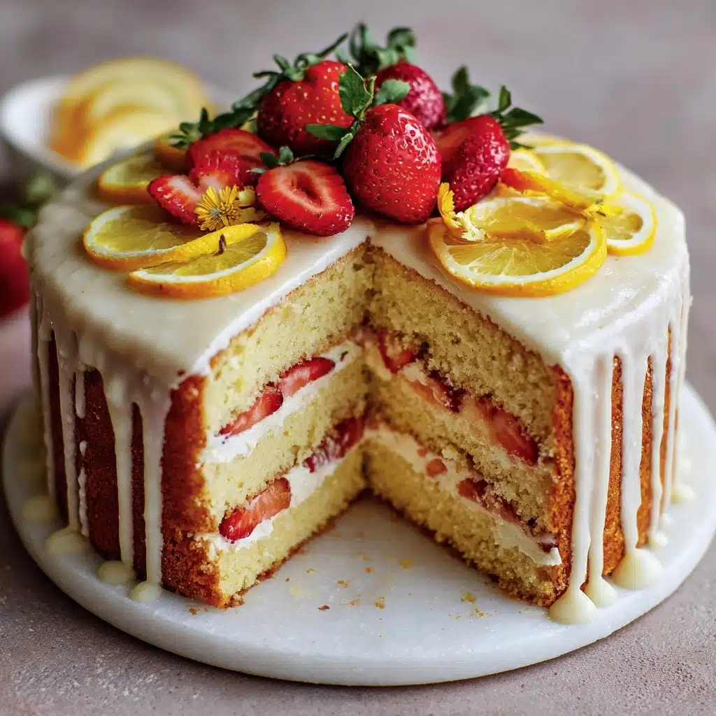 Strawberry Lemonade Buttermilk Cake Recipe - Recipe Image