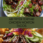 Teriyaki Chicken Wonton Taco Bowls (Air Fryer Recipe!) Recipe