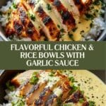 Chicken & Rice Bowls with Creamy Garlic Sauce Recipe
