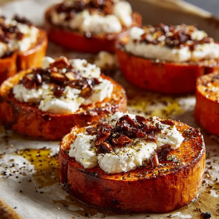 Sweet Potato Rounds with Goat Cheese recipe
