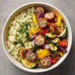 10 Minute Air Fryer Chicken Sausage and Veggies Recipe