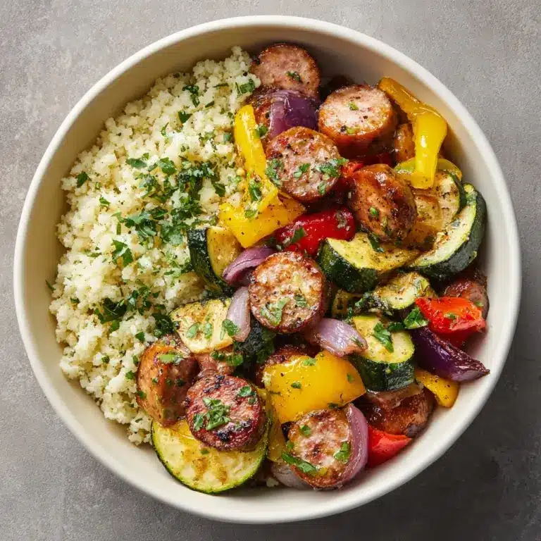 10 Minute Air Fryer Chicken Sausage and Veggies Recipe