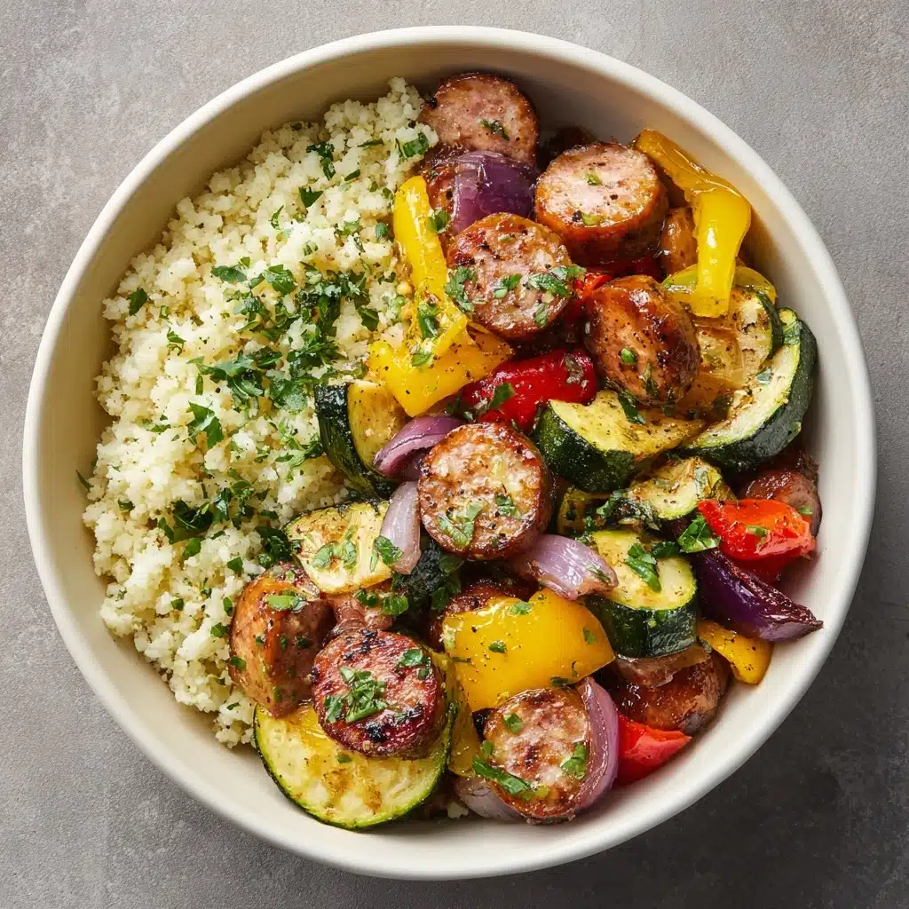 10 Minute Air Fryer Chicken Sausage and Veggies Recipe - Recipe Image