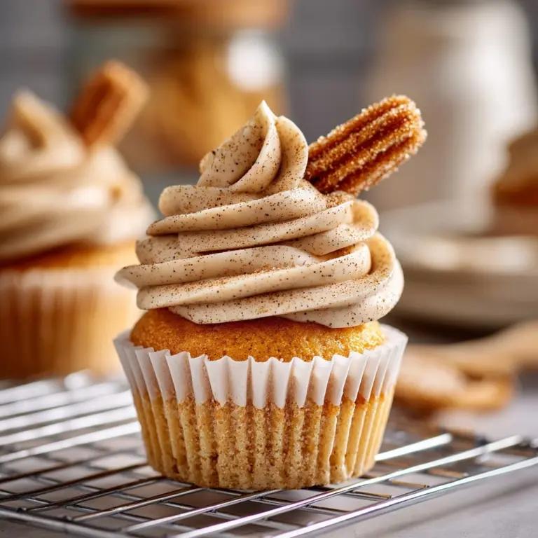 Churro Cupcakes with Cinnamon Cream Cheese Frosting Recipe