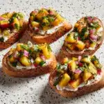 Peach Bruschetta with Goat Cheese and Honey Recipe