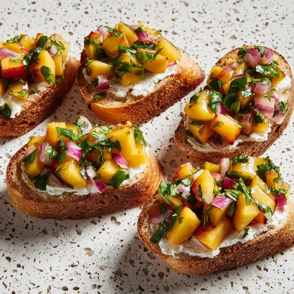 Peach Bruschetta with Goat Cheese and Honey Recipe