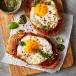 Shakshouka Toast with Feta Fried Eggs Recipe