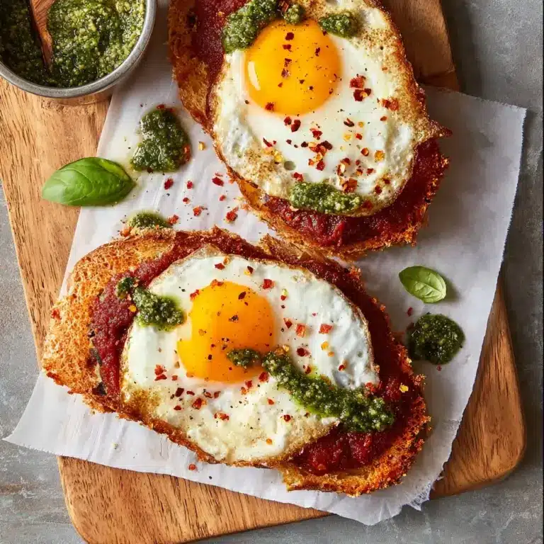 Shakshouka Toast with Feta Fried Eggs Recipe