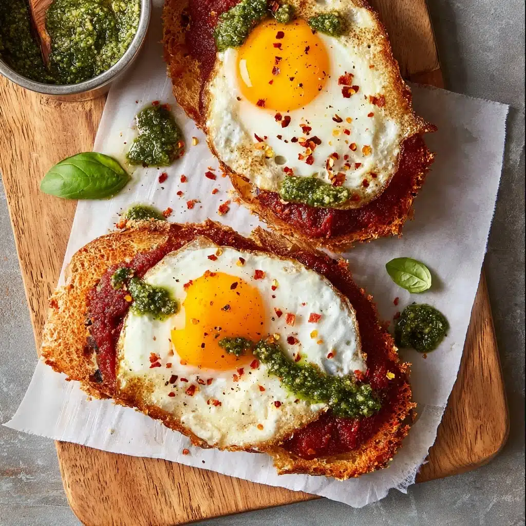 Shakshouka Toast with Feta Fried Eggs Recipe