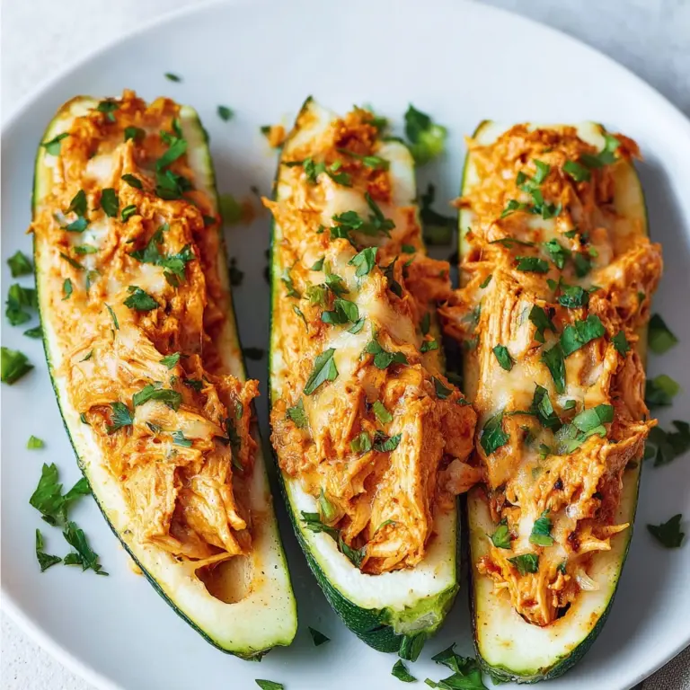 Buffalo Chicken Zucchini Boats Recipe