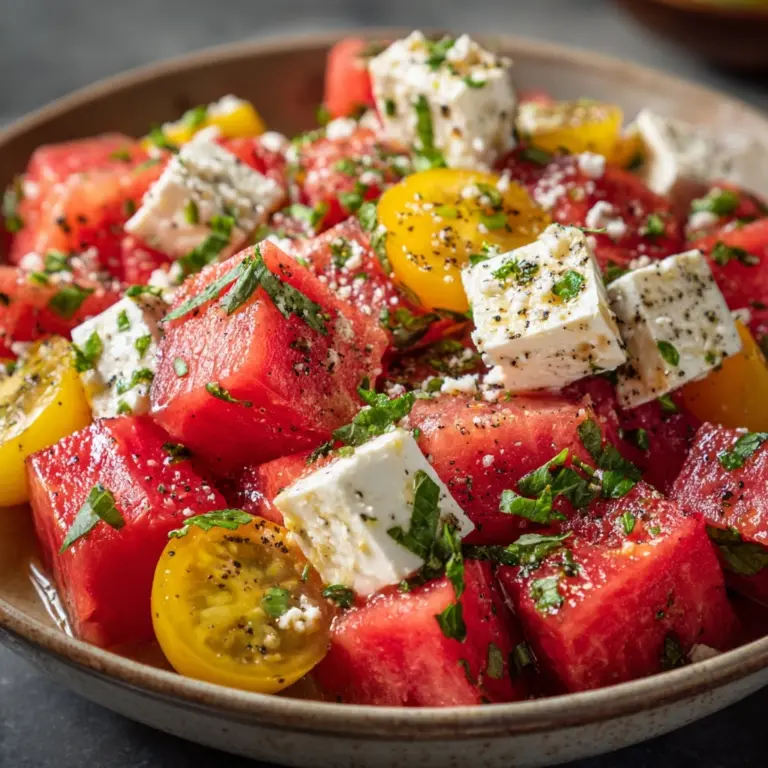 5-Minute Watermelon Feta Salad : Light & Refreshing Recipe