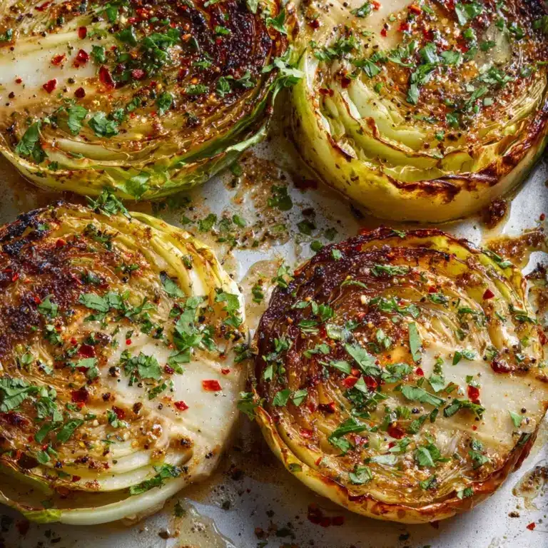 Garlic Butter Roasted Cabbage Steaks Recipe