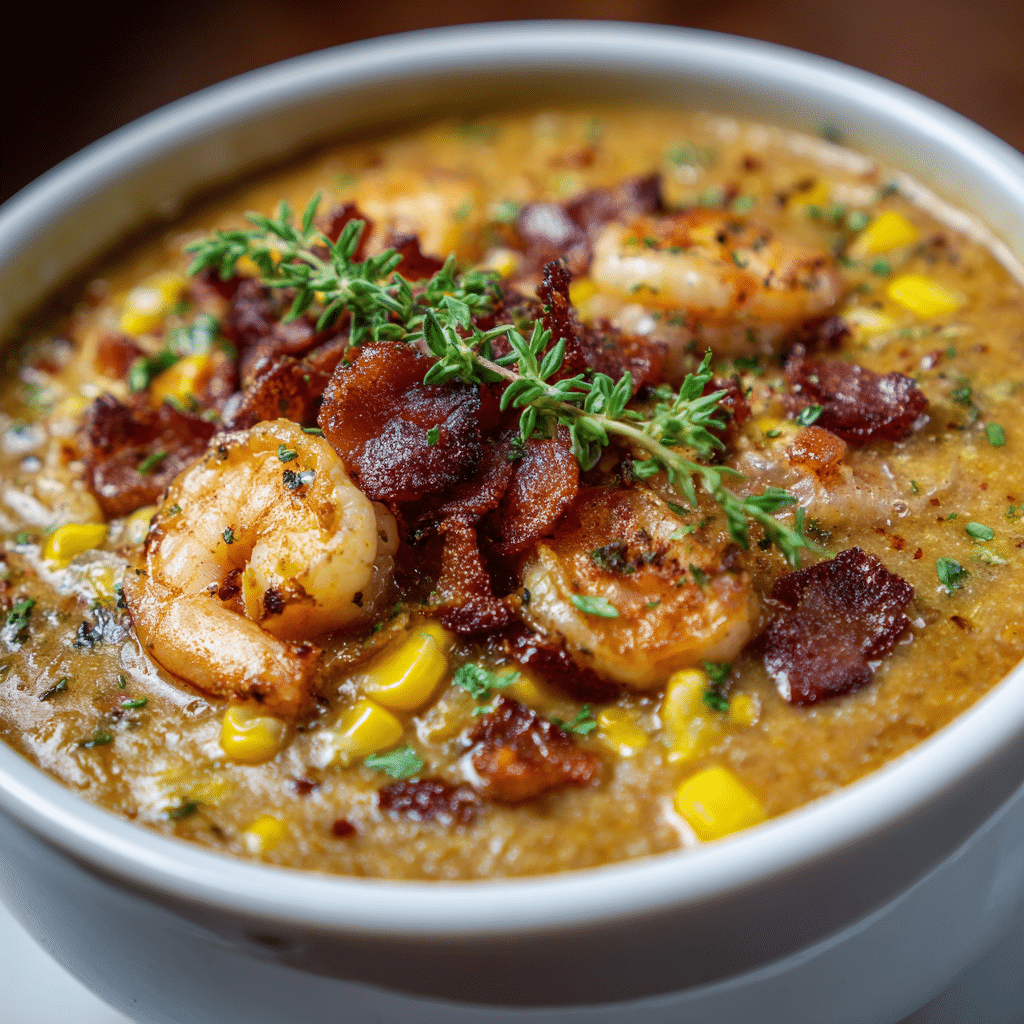 Bacon, Shrimp and Corn Chowder Recipe - Recipe Image
