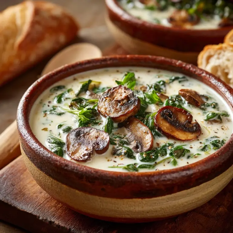 Mushroom and Spinach Soup Recipe