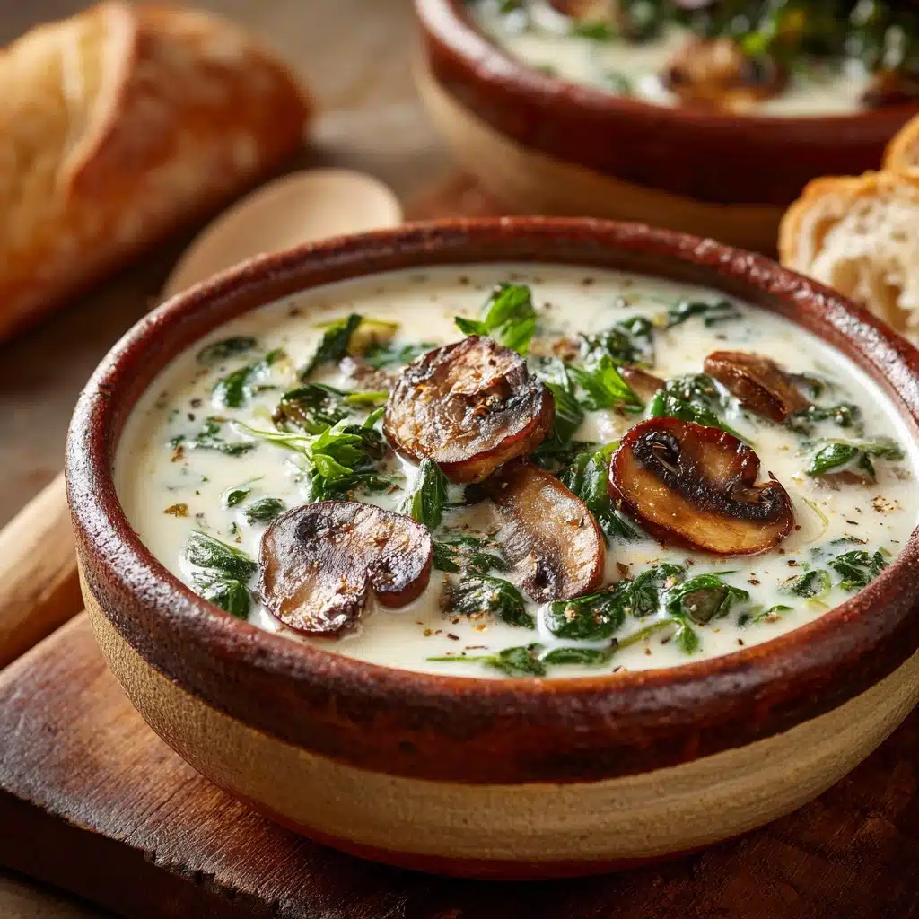 Mushroom and Spinach Soup Recipe - Recipe Image