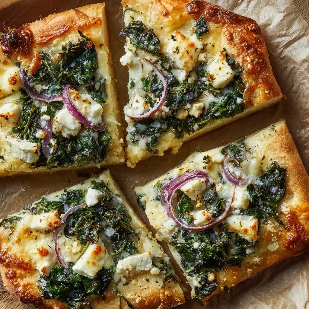 Tasty Spinach and Feta Flatbread Pizza  Recipe - Recipe Image