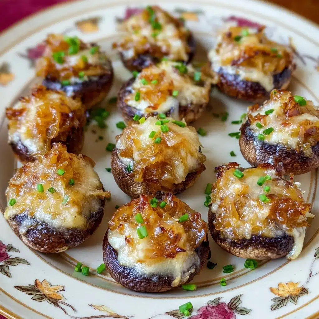 French Onion Stuffed Mushrooms Recipe - Recipe Image