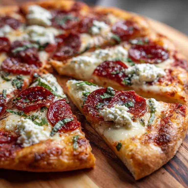 Hot Honey Pepperoni Ricotta Pizza : Sweet and Spicy Recipe