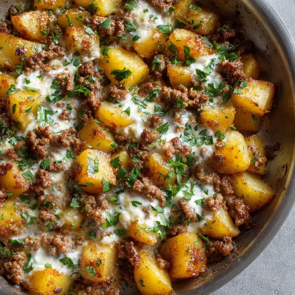 One-Pan Cheesy Meat & Potato Skillet Recipe