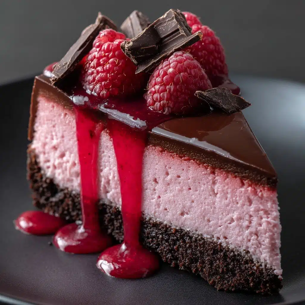 Dark Chocolate Raspberry Cheesecake Made Easy Recipe - Recipe Image