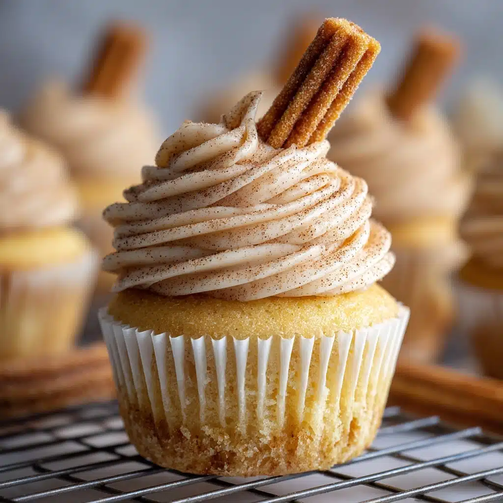 Churro Cupcakes with Cinnamon Cream Cheese Frosting Recipe - Recipe Image