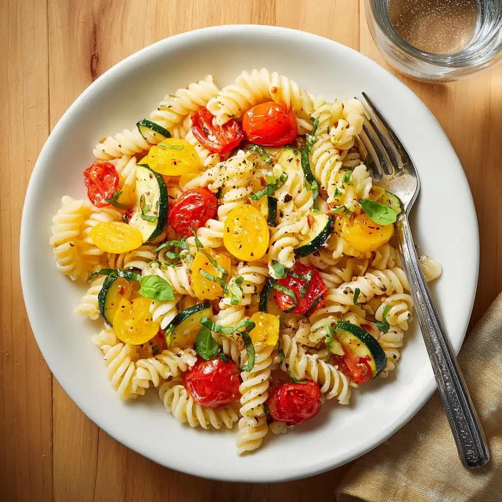 Creamy Cherry Tomato & Summer Squash Pasta Recipe - Recipe Image