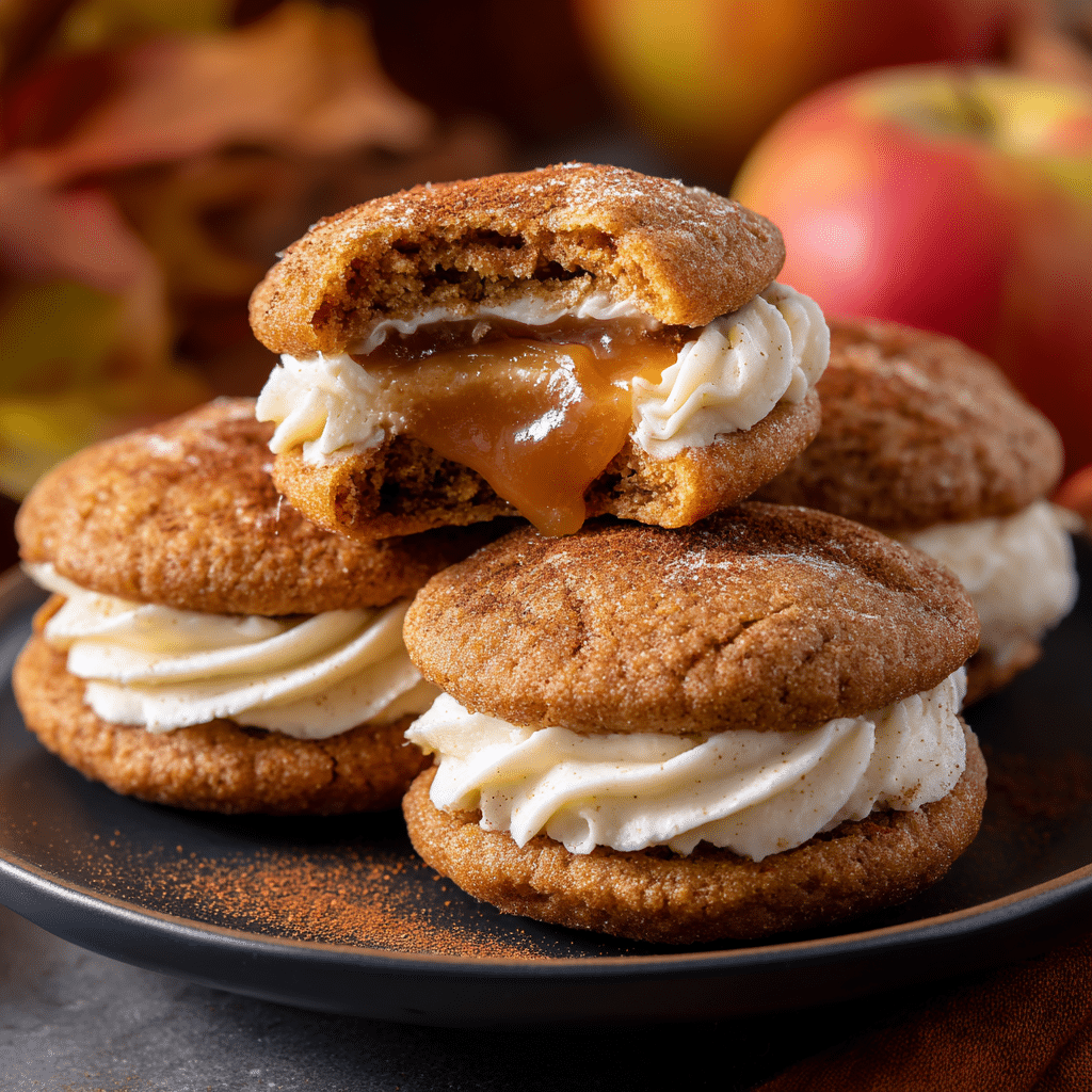 Apple Cider Whoopie Pie cookies with Caramel Filling Recipe - Recipe Image