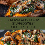 Creamy Mushroom and Spinach Stuffed Sweet Potatoes Recipe