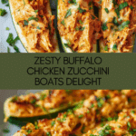 Buffalo Chicken Zucchini Boats Recipe